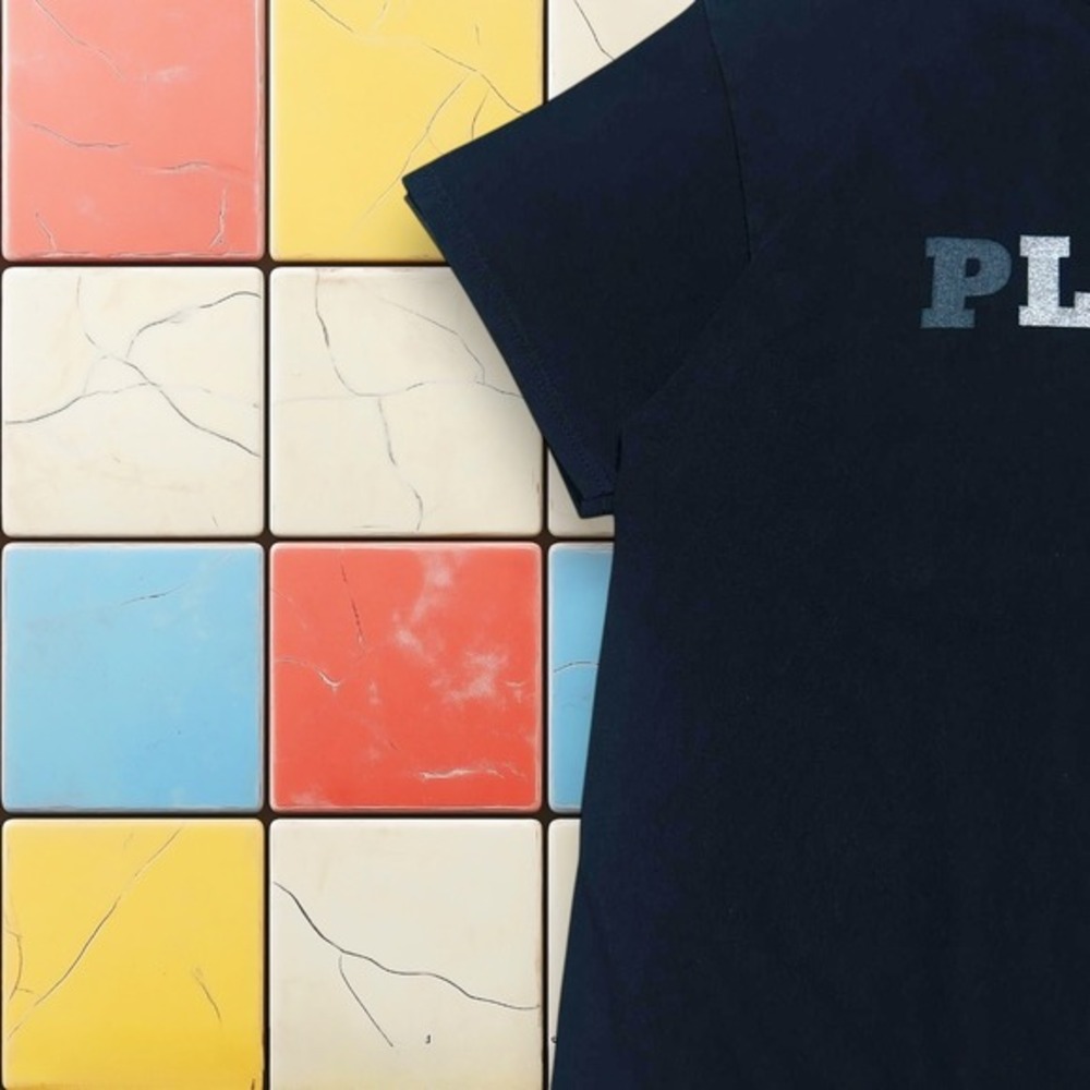 Y2K Playboy Bunny‎ Logo Tee L Black Metallic Graphic Streetwear T-Shirt Men's - Picture 8 of 8